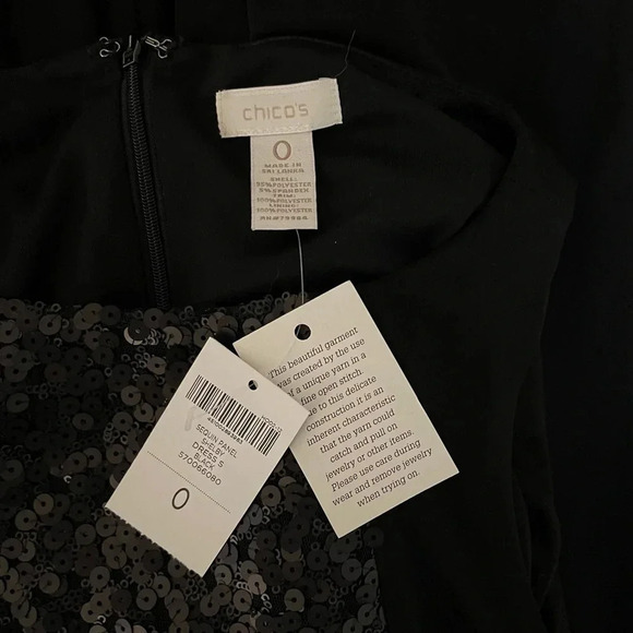 Chicos Sequin Panel Shelby Dress Size Small - Picture 4 of 6